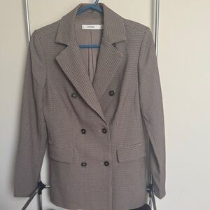 JustFab Black and White Checkered Blazer